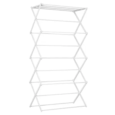 HOMCOM stojalo za perilo kovina, ABS 74D x 35Š x 144V cm belo