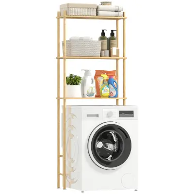 HOMCOM WC regal bambus 69D x 25,5Š x 181V cm naravni les