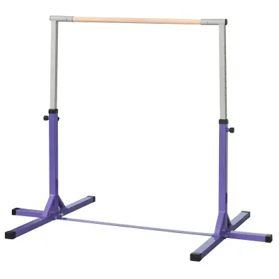 HOMCOM Gimnastična palica, horizontalna palica, nastavljiva v 13 položajev, nosilnost do 75 kg, vijolična