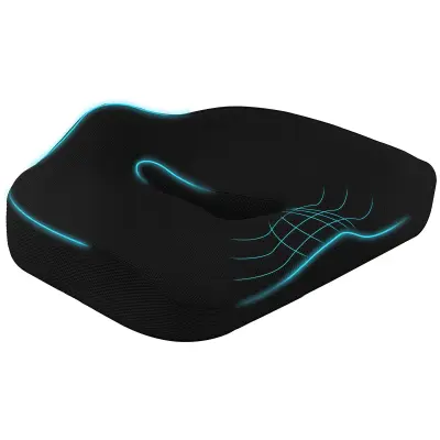 HOMCOM sedežna blazina poliester 44D x 39Š x 13V cm črno