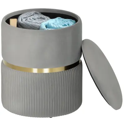 HOMCOM shrambeni blažnik poliester 36D x 36Š x 44V cm Svetlo siv