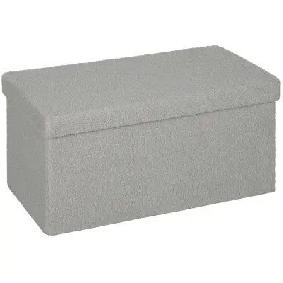 HOMCOM sedežna klop poliester, MDF 76D x 38Š x 38V cm Svetlo siv