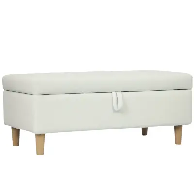 HOMCOM sedežna klop poliester, pena 115D x 50Š x 43V cm Krem bel