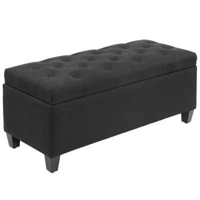HOMCOM sedežna klop poliester, pena 100Š x 40G x 44V cm Črn