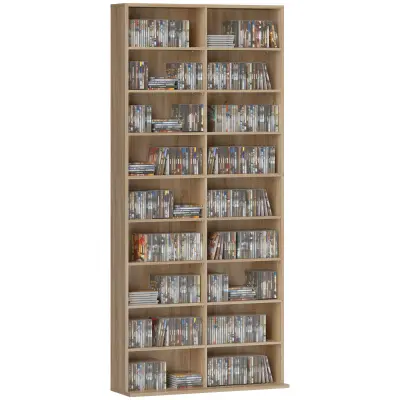 HOMCOM CD regal iverna plošča 78,5D x 24Š x 175V cm naravni les