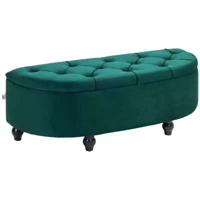 HOMCOM sedežna klop poliester, kavčuk les 120Š x 46G x 42V cm Temno zelena