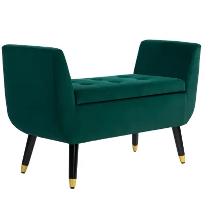 HOMCOM sedežna klop poliester, pena 107Š x 42G x 65V cm Zelena