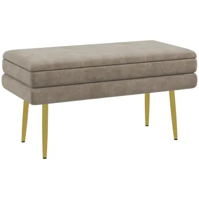 HOMCOM sedežna klop poliester, jeklo 79,5D x 37,5Š x 43V cm Bež