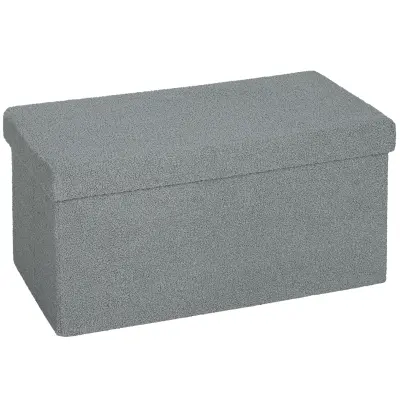 HOMCOM sedežna klop poliester, MDF 76D x 38Š x 38V cm Temno siv