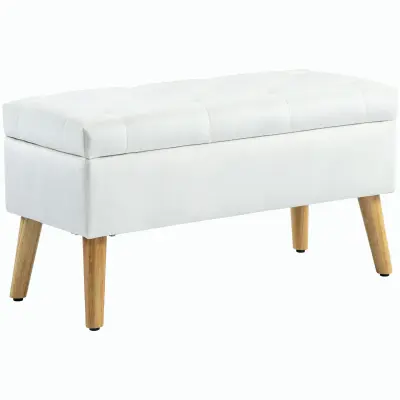 HOMCOM sedežna klop poliester, pena 80D x 35Š x 42V cm Bel