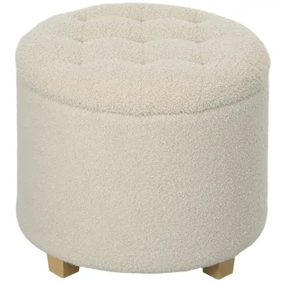 HOMCOM sedežni blažnik poliester Ø45 x 41V cm Krem bel