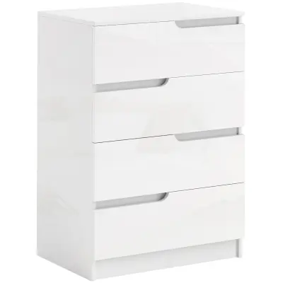 HOMCOM Komoda iverna plošča 60D x 40Š x 85V cm Bela visok sijaj
