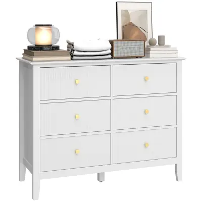 HOMCOM Komoda MDF, iverna plošča 100D x 40Š x 78V cm Bela