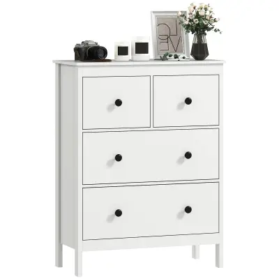 HOMCOM Komoda iverna plošča 74D x 35Š x 97V cm Bela