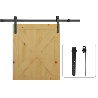 HOMCOM Sistem drsnih vrat ogljikovo jeklo 180D x 2,5Š x 1V cm Črna