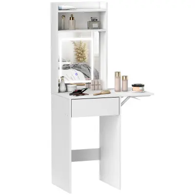 HOMCOM toaletna mizica iverna plošča, MDF 45D x 45Š x 152V cm bela