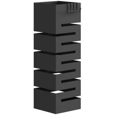HOMCOM stojalo za dežnike kovina 15,5D x 15,5Š x 49V cm črno