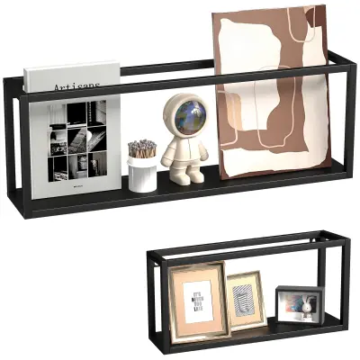 HOMCOM stoječi regal jeklo 60D x 12Š x 21V cm črno