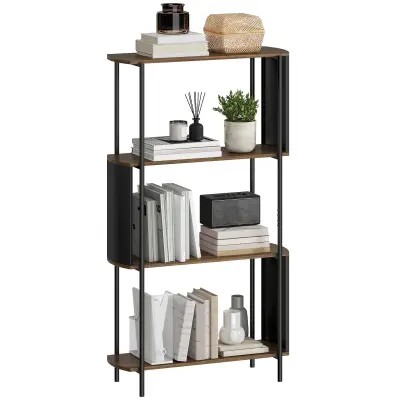 HOMCOM stoječi regal MDF, jeklo 80D x 30Š x 141V cm rjavo