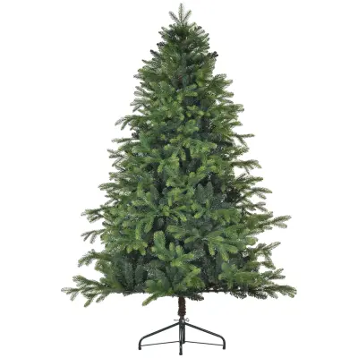 HOMCOM božično drevo plastika, kovina Ø122 x 183V cm zeleno