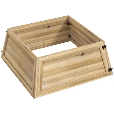 HOMCOM obroč za božično drevo les 65D x 65Š x 27V cm naravni les