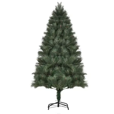 HOMCOM božično drevo plastika, kovina Ø90 x 180V cm zeleno