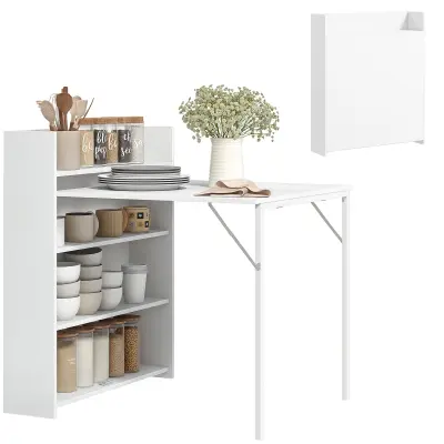 HOMCOM Jedilna miza MDF, jeklo 91D x 78,5Š x 93V cm bela
