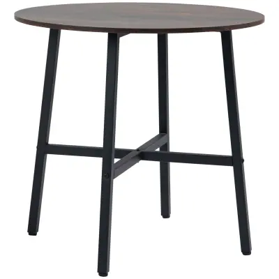 HOMCOM Jedilna mizaiverna plošča  jeklo, 80D x 80Š x 76V cm rustikalna rjava