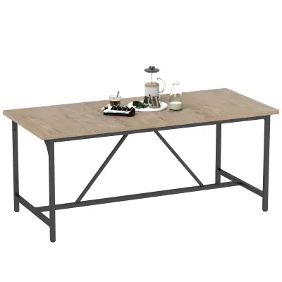 HOMCOM Jedilna miza, iverna plošča 180D x 80Š x 75,5V cm, naravni les