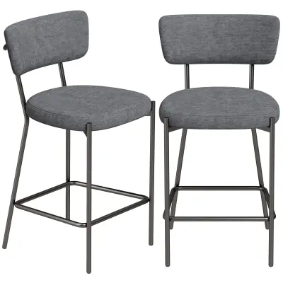 HOMCOM barski stol poliester, kovina 53D x 49Š x 93V cm Siv