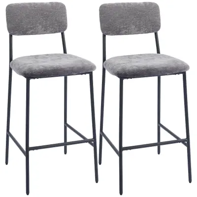 HOMCOM barski stol poliester, jeklo 48D x 45,5Š x 101V cm Siv