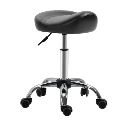 HOMCOM kotalni stolček PU, pena 48D x 48Š x 55–71V cm Črna