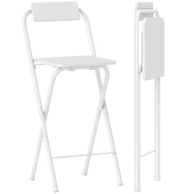 HOMCOM barski stol MDF, jeklo 37D x 45Š x 87V cm Bel