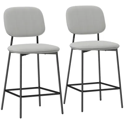 HOMCOM barski stol poliester, jeklo 45D x 49Š x 102V cm Svetlo siv