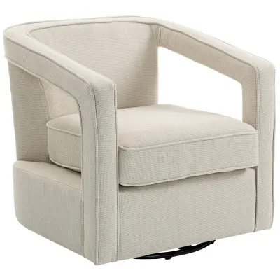 HOMCOM oblazinjen naslonjač poliester, kovina 77D x 75Š x 72V cm Bež