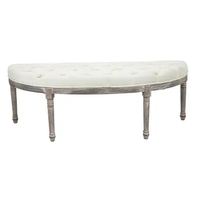 HOMCOM klop žamet, kavčukov les 142Š x 49G x 49V cm bež