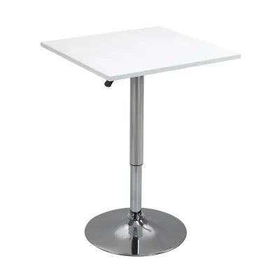 HOMCOM barska miza MDF, kovina 60D x 60Š x 69 91V cm Bel