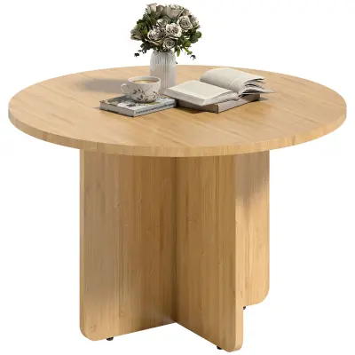 HOMCOM Dnevna miza bambus 66D x 66Š x 45V cm naravni les