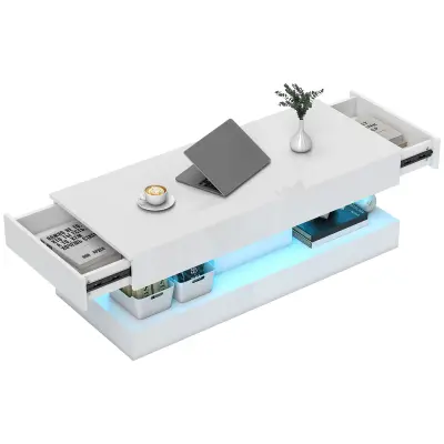 HOMCOM Dnevna miza iverna plošča 120D x 50Š x 42V cm bela