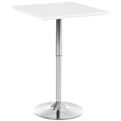 HOMCOM barska miza MDF plošča, jeklo 60Š x 60G x 69 92V cm Bel