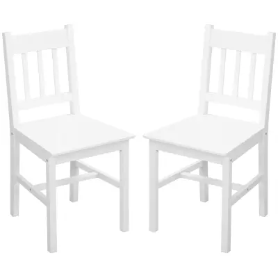 HOMCOM Jedilni stol, borov les 46,5G x 41Š x 85,5V cm, bel