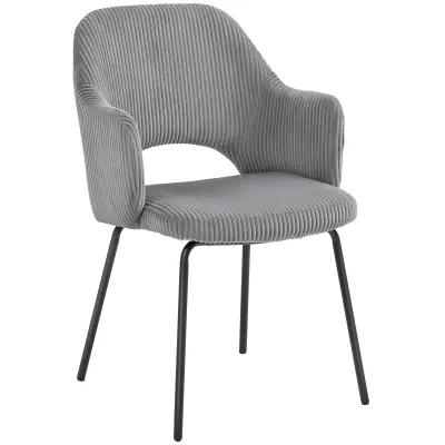 HOMCOM Jedilni stol, vrvasto blago, jeklo 57D x 62,5Š x 85,5V cm, siva