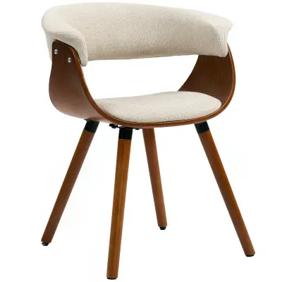 HOMCOM Jedilni stol, poliester, pena 62D x 55Š x 75V cm, bež