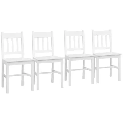 HOMCOM Jedilni stol, borov les 46,5D x 41Š x 85,5V cm, bel
