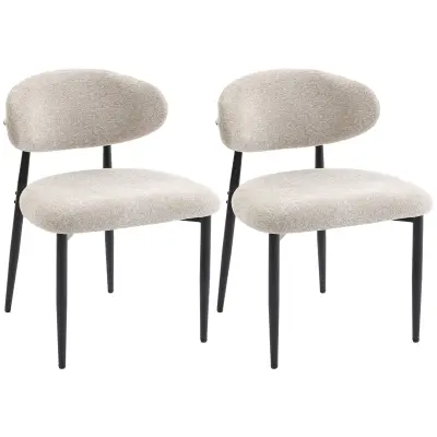 HOMCOM Jedilni stol, platnu podobno blago (100% poliester), jeklo 58D x 58Š x 77V cm, bež