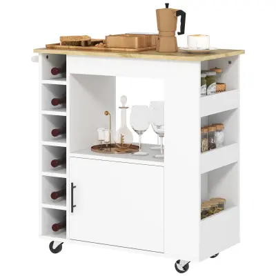 HOMCOM Kuhinjski voziček, iverka – 83D x 40Š x 83V cm – Hrast