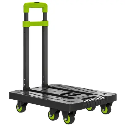 HOMCOM ročni voziček kovina, plastika 49D x 35Š x 102V cm zeleno