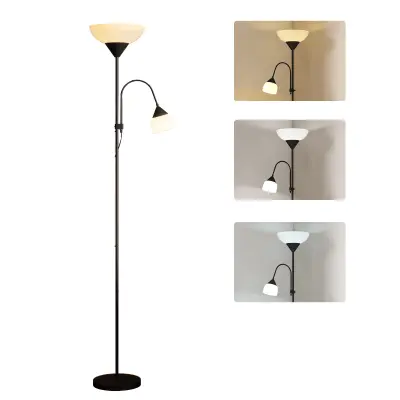 HOMCOM stoječa svetilka kovina, plastika 28D x 28Š x 179,5V cm črno