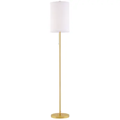 HOMCOM stoječa svetilka lan, jeklo 25,5D x 25,5Š x 157V cm krem
