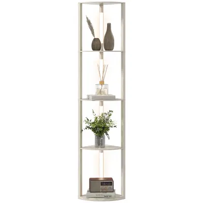 HOMCOM stoječa svetilka MDF 41D x 29,5Š x 163,5V cm hrast